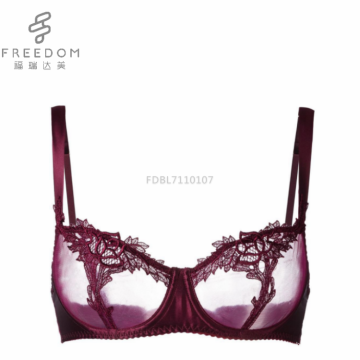 FDBL7110107 kaif sexy xxx photo photo chaude sous-vêtements fleur broderie demi-tasse sexy transparent net taille 38 soutien-gorge et soutiens-gorge